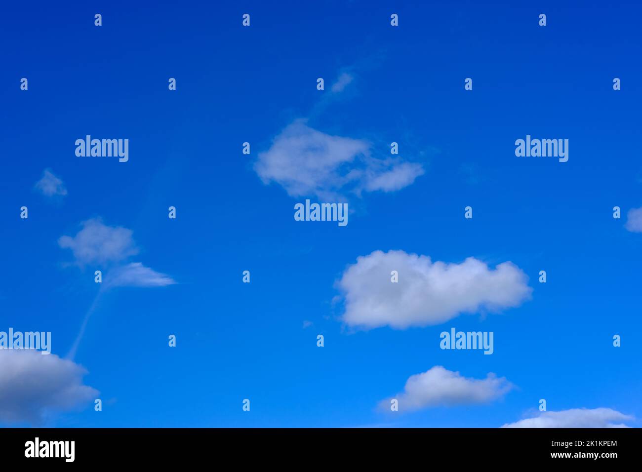 Sky Beautiful blue skies with fluffy white clouds Stock Photo - Alamy