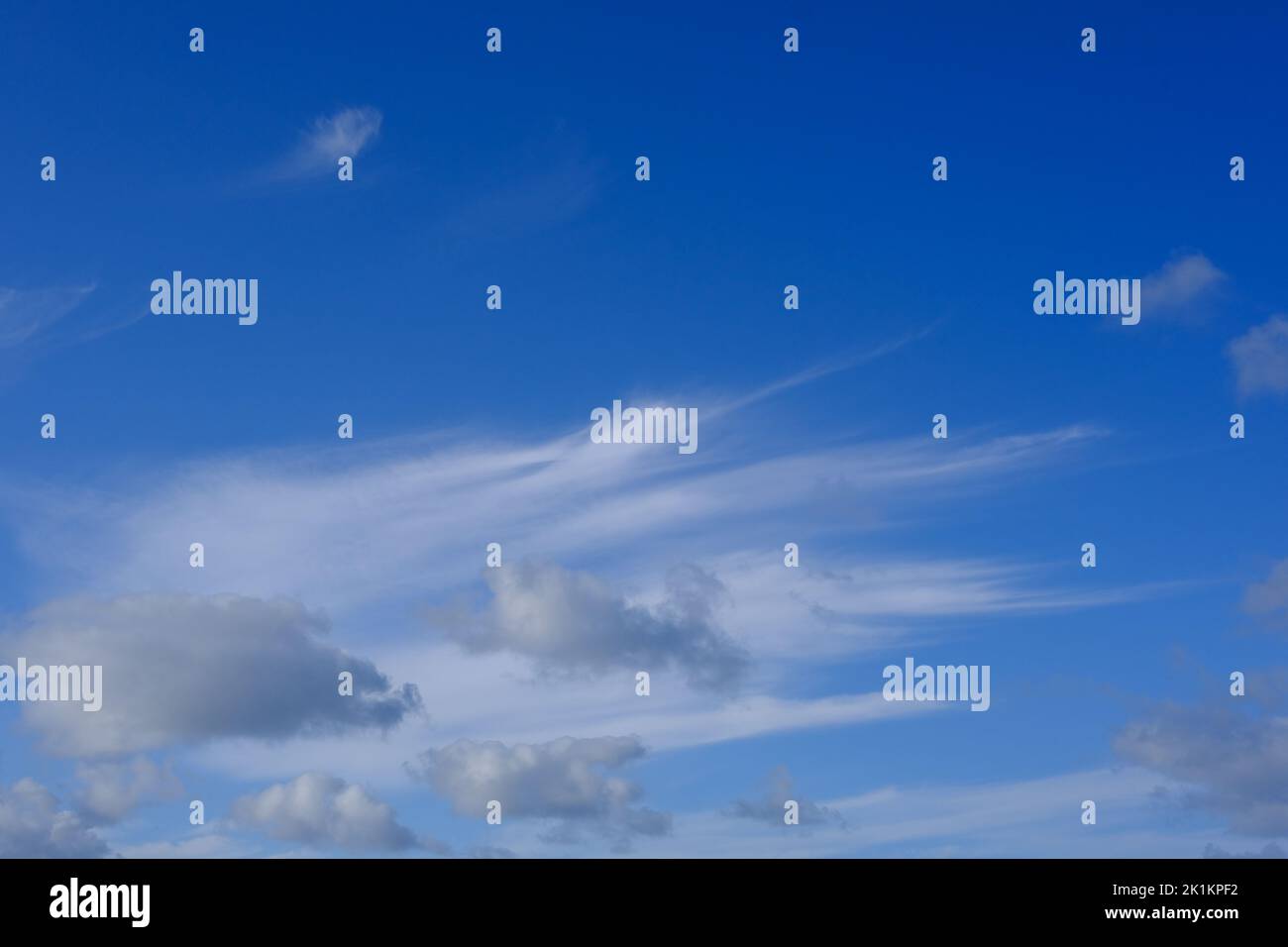 Sky Beautiful blue skies with fluffy white clouds Stock Photo - Alamy