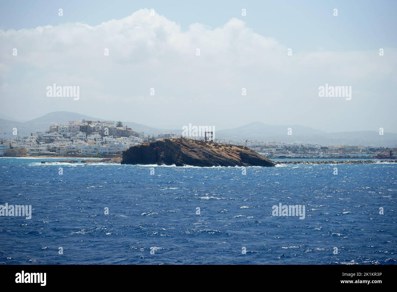 The Greek island of Naxos, Cyclades, in the Aegean Sea - Doorway of the ruins of the Temple of Apollo. Stock Photo