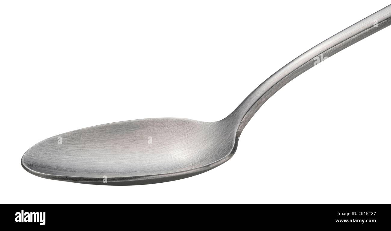 Metal spoon isolated on white background, full depth of field Stock Photo