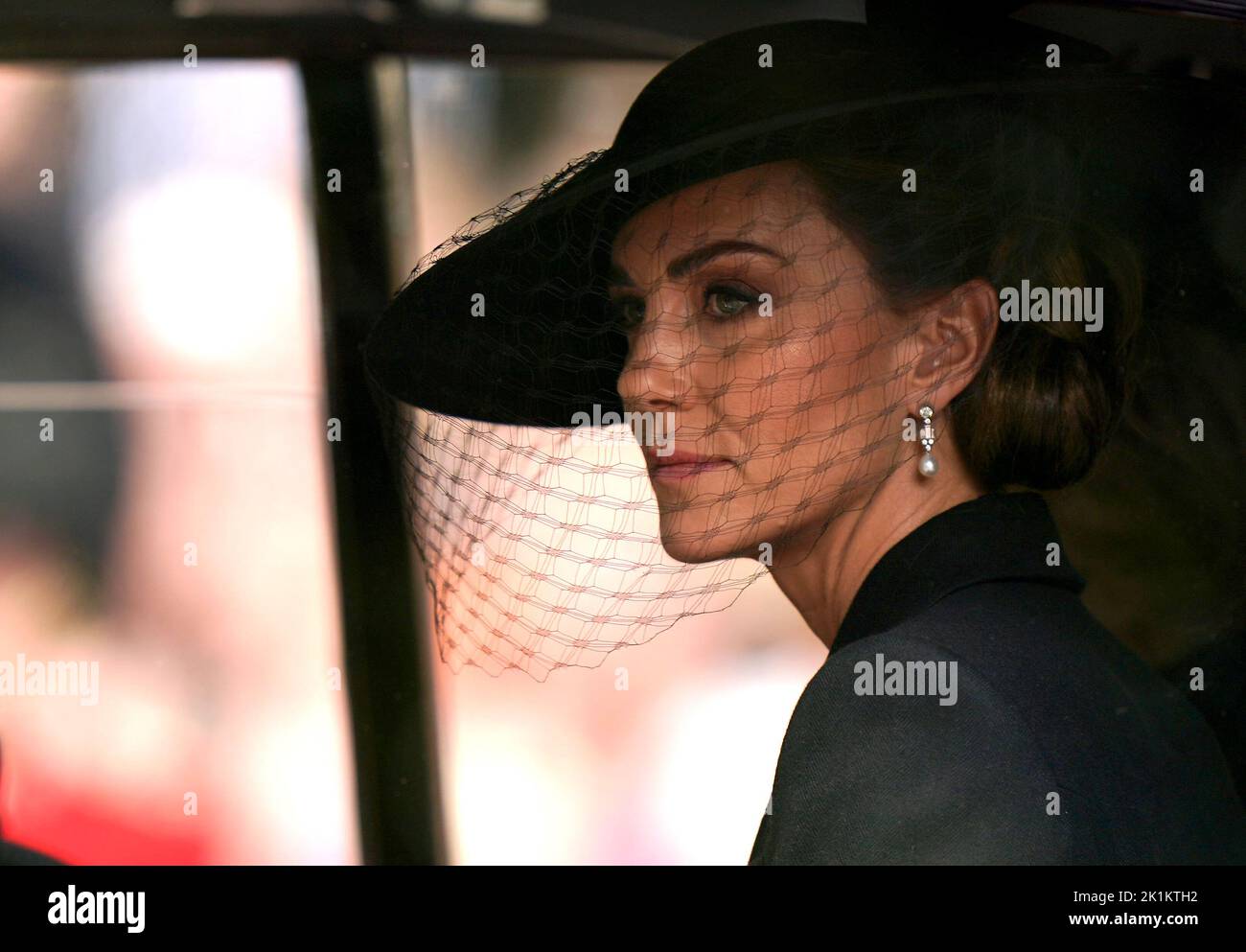 The Princess of Wales, in the Ceremonial Procession following her State Funeral at Westminster Abbey, London. Picture date: Monday September 19, 2022. Stock Photo