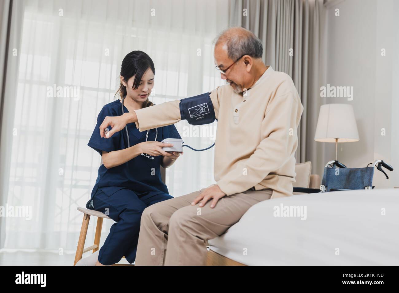 Asian doctor nurse measure hi-res stock photography and images - Alamy