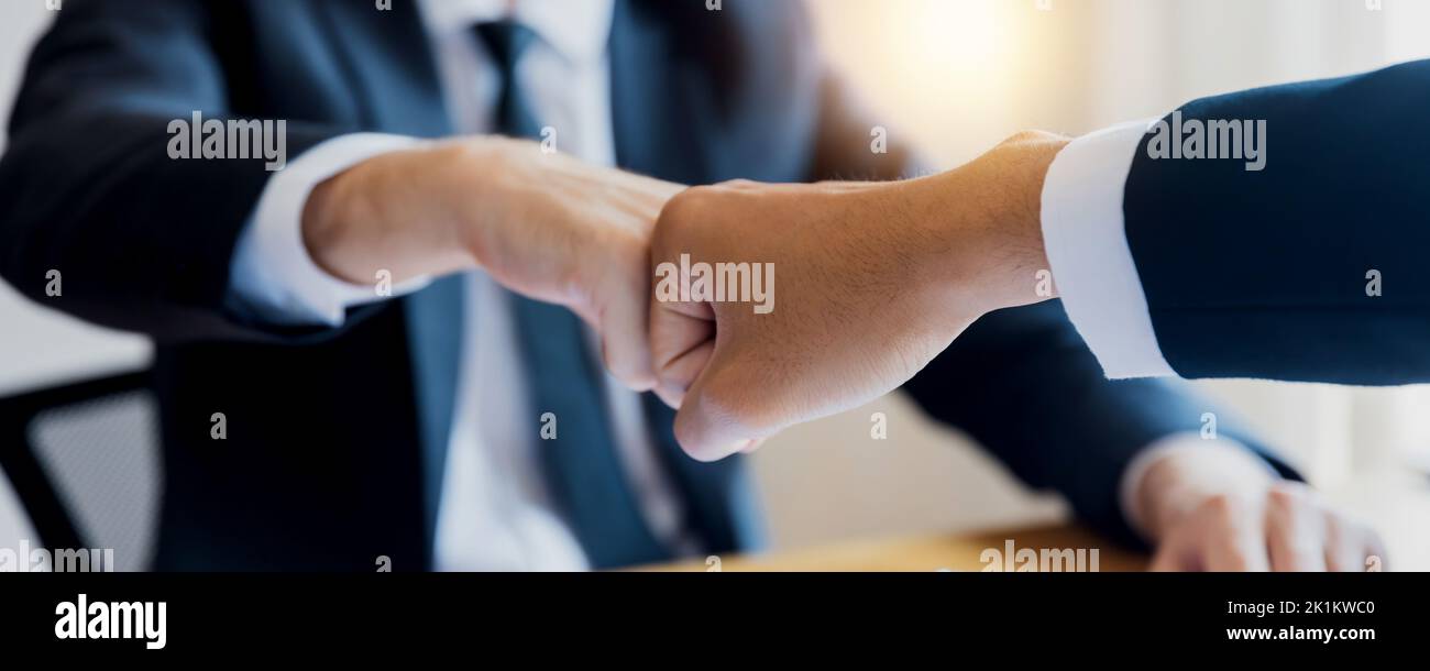 Business People Executive Hands for Business Team Connecting Hand for Partnership Support Trust Togetherness. Business Partner Teams and Unity Support Stock Photo