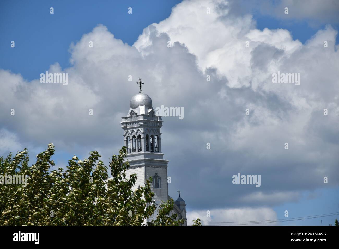 The village church under a cloudy sky, SainteApolline, Quebec, Canada