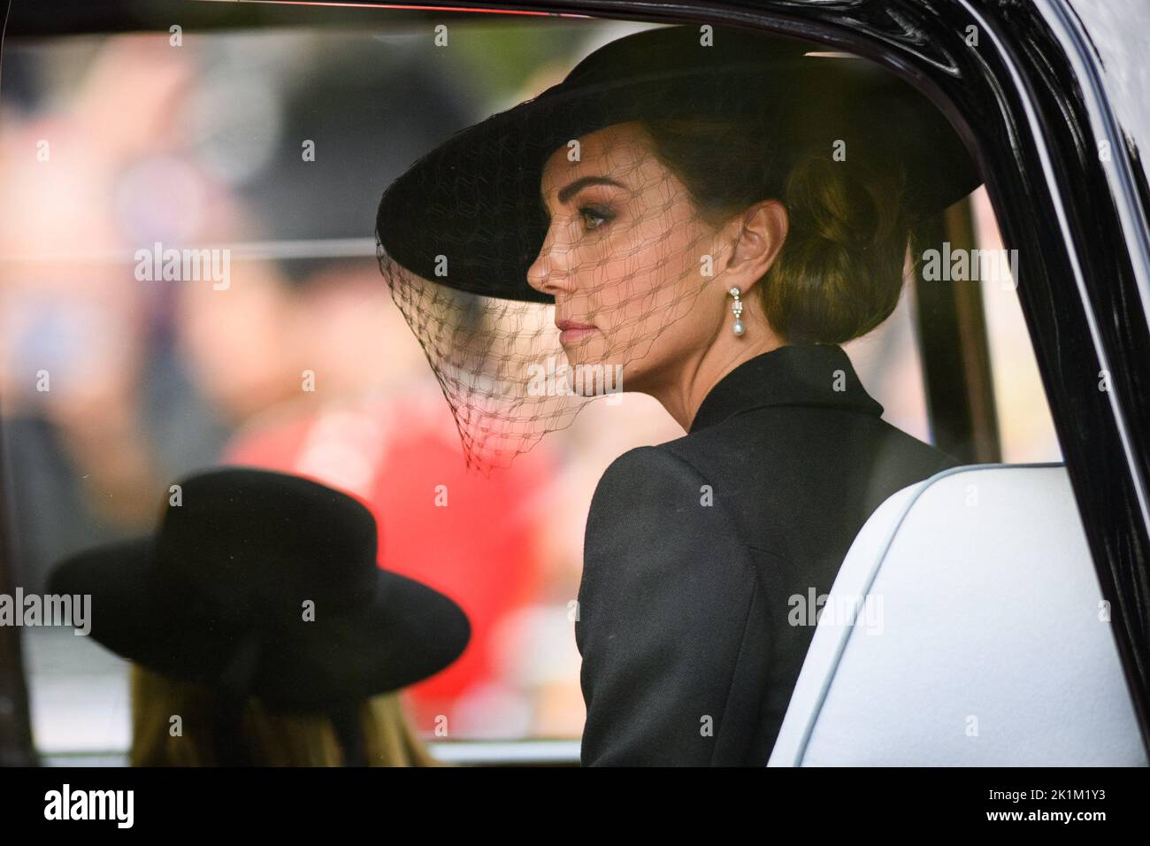 London, UK. 19 September 2022. Katherine, Princess of Wales following the Ceremonial Procession down The Mall, following the State Funeral of Queen Elizabeth II at Westminster Abbey, London. Picture date: Monday September 19, 2022. Photo credit should read: Matt Crossick/Empics/Alamy Live News Stock Photo