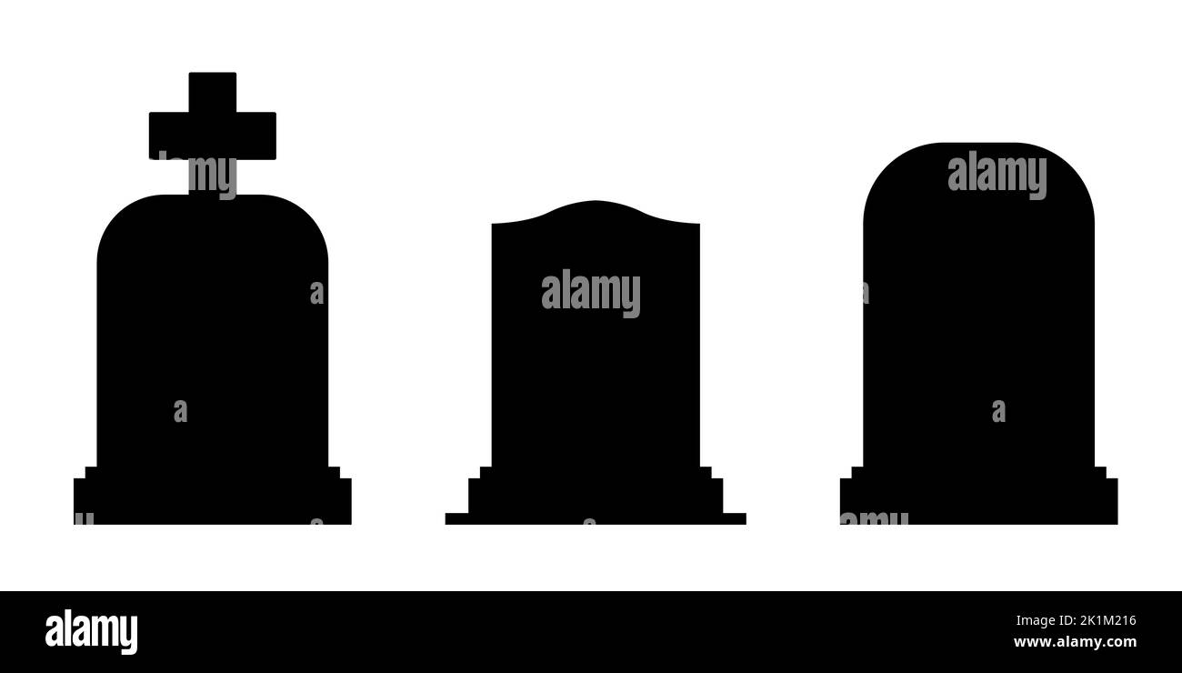 Blank gravestone vector. Empty headstone template illustration. Stock Vector