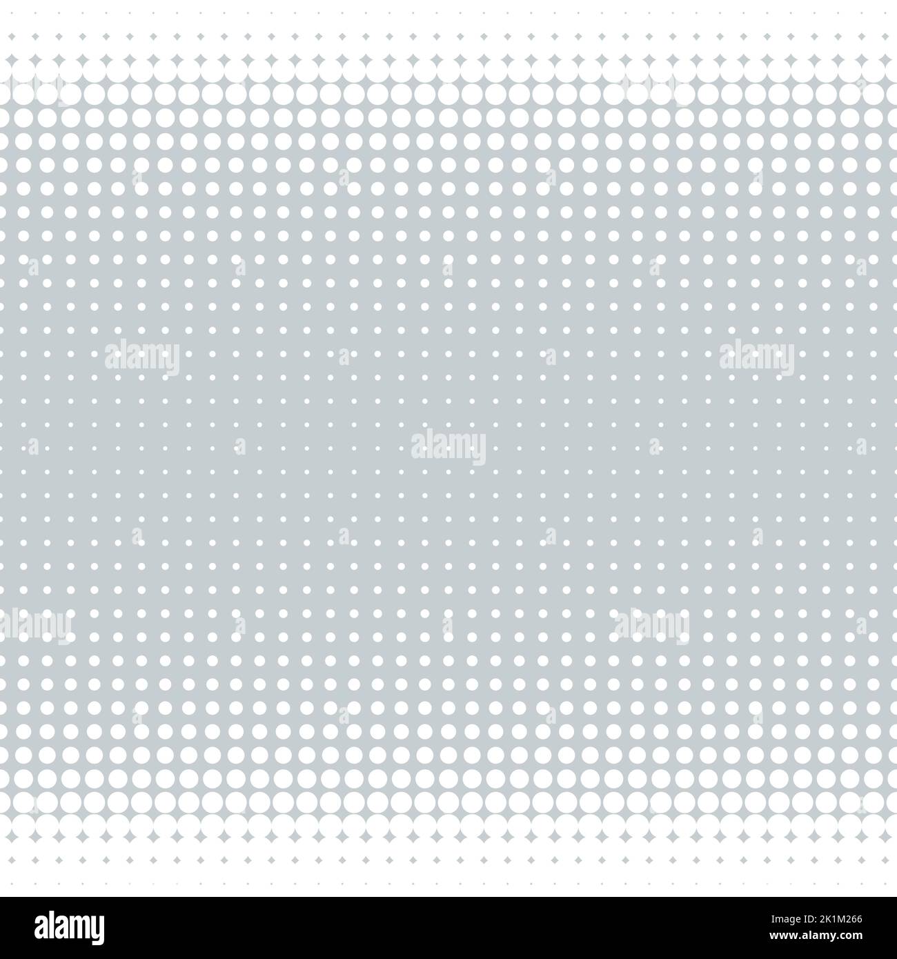 Abstract halftone dotted pattern. Dotted gradient halftone vector illustration. White on grey pastel half tone seamless texture. Stock Vector