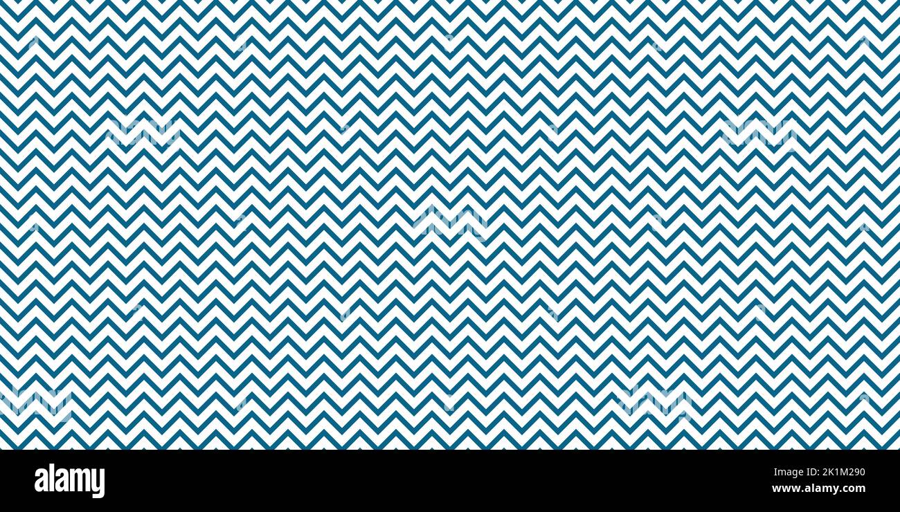Zigzag lines seamless vector pattern. Regular zigzag texture. Geometric classic fashion ornament. Chevron zigzags. Blue on white. Stock Vector