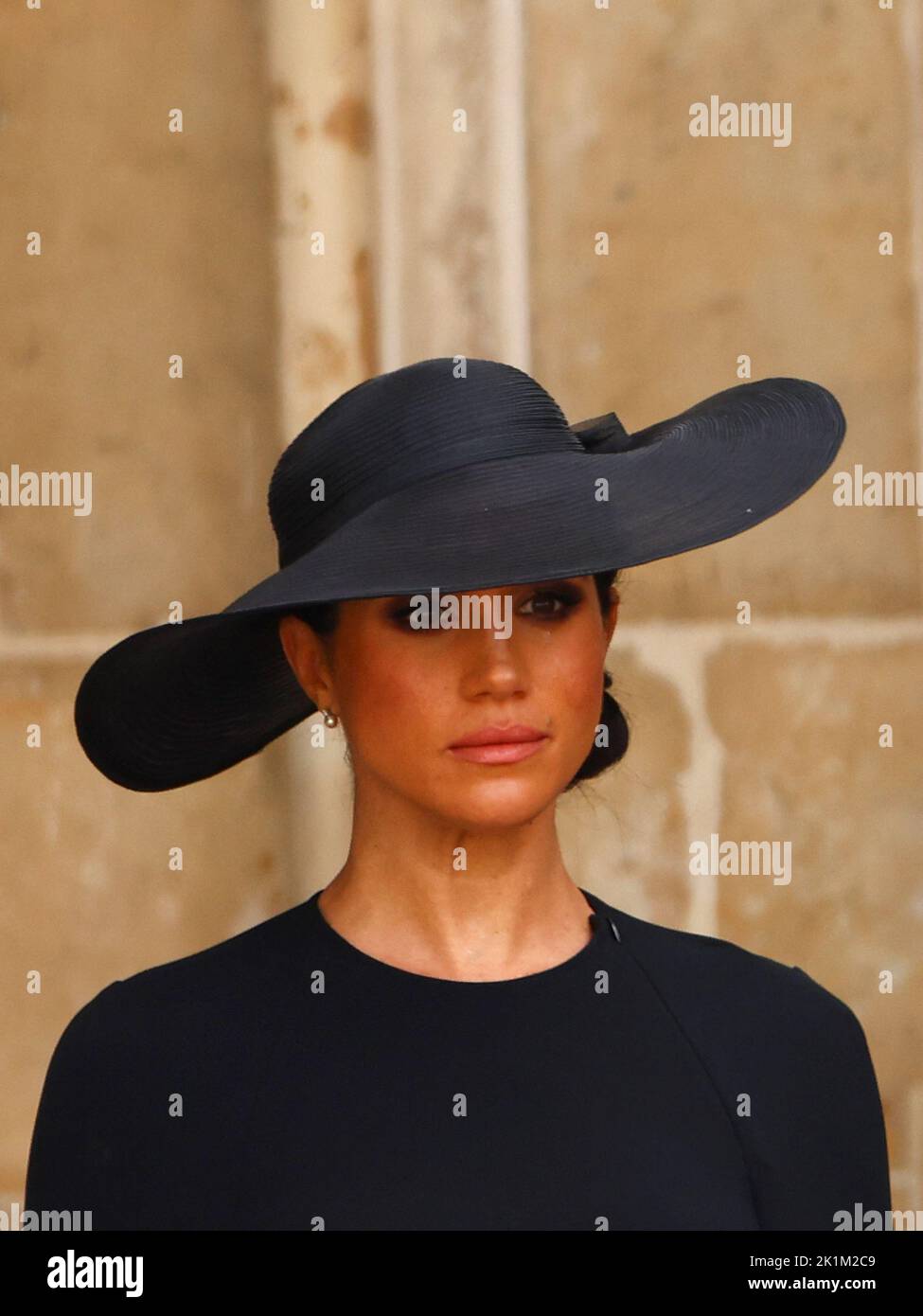 Britain's Meghan, Duchess of Sussex gets emotional as she attends the state funeral and burial of Britain's Queen Elizabeth at Westminster Abbey, in London, Britain, September 19, 2022.  REUTERS/Kai Pfaffenbach Stock Photo