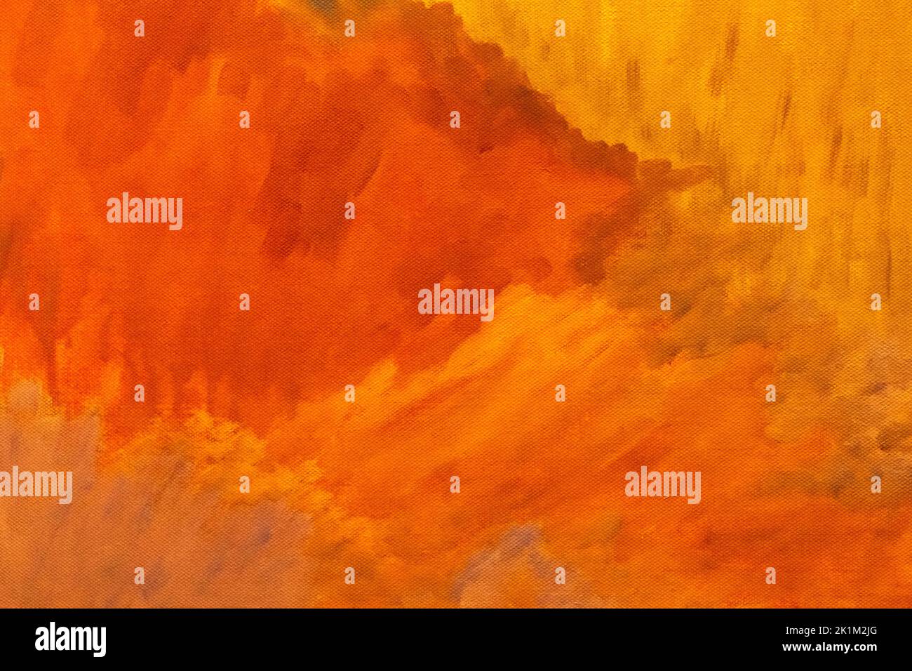 Abstract art background orange and yellow colors. Watercolor painting ...