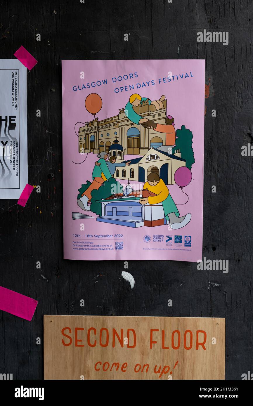Glasgow Doors Open Days Festival poster, Glasgow, Scotland, UK Stock