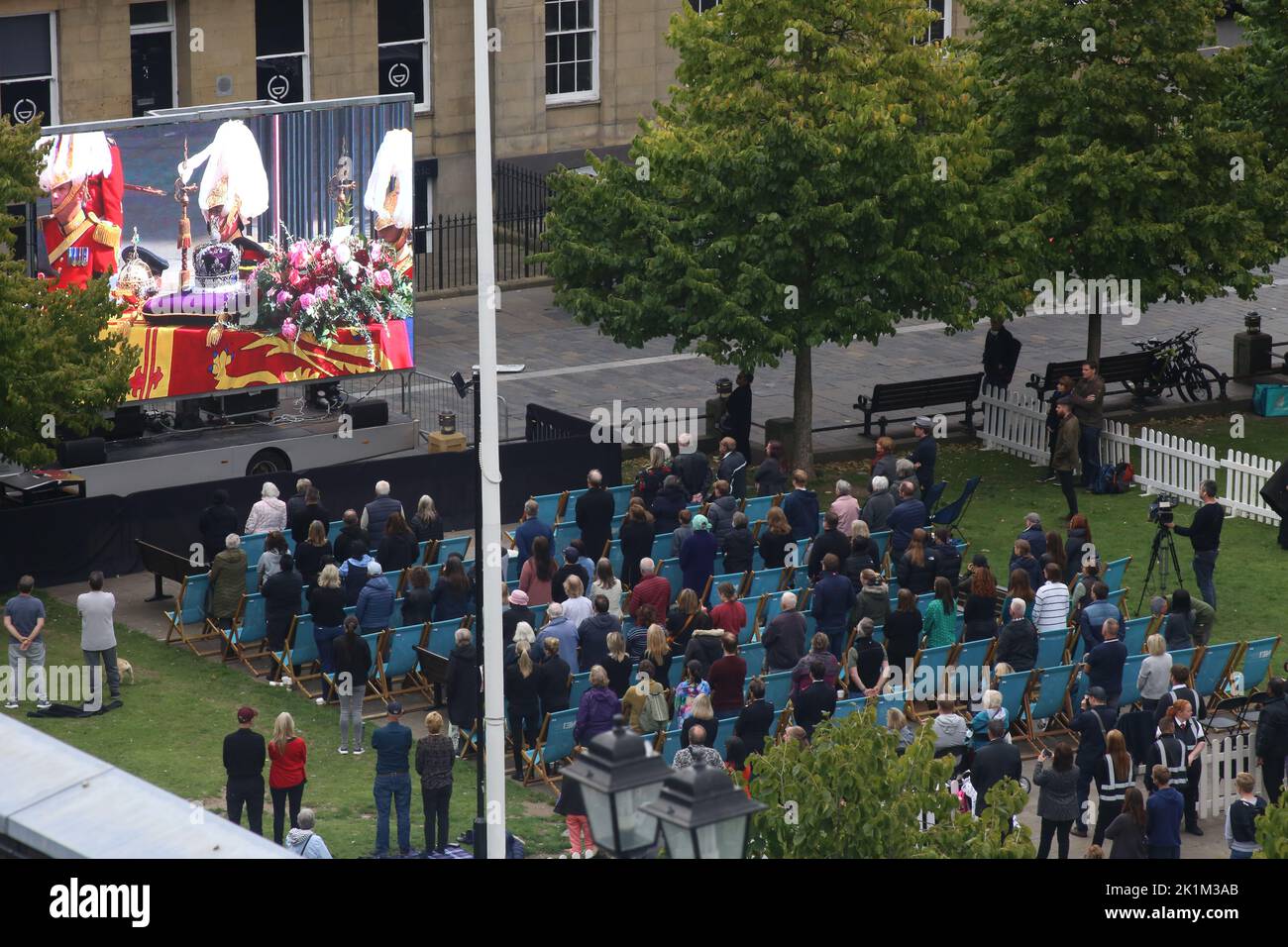 British Public watch live coverage of the state funeral of Her Majesty