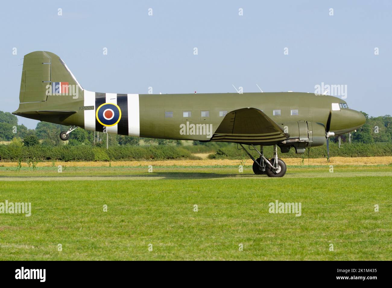 Douglas DC-3, C-47, Dakota, KP220, G-ANAF, The Victory Show, Foxlands Farm, Cosby, Leicestershire, England, Stock Photo