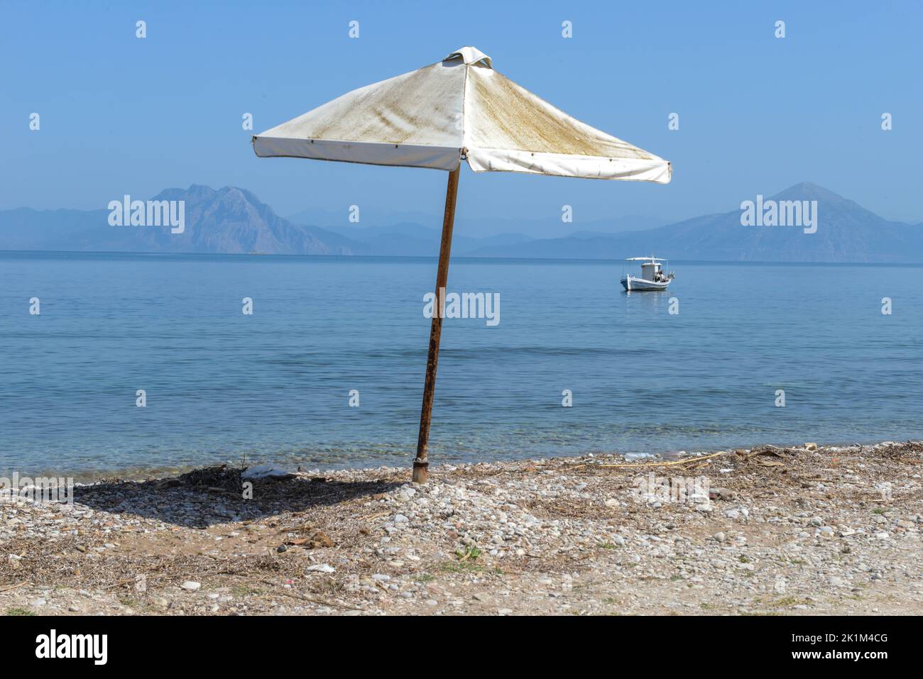 The seafront at Kaminia beach on Greece Stock Photo