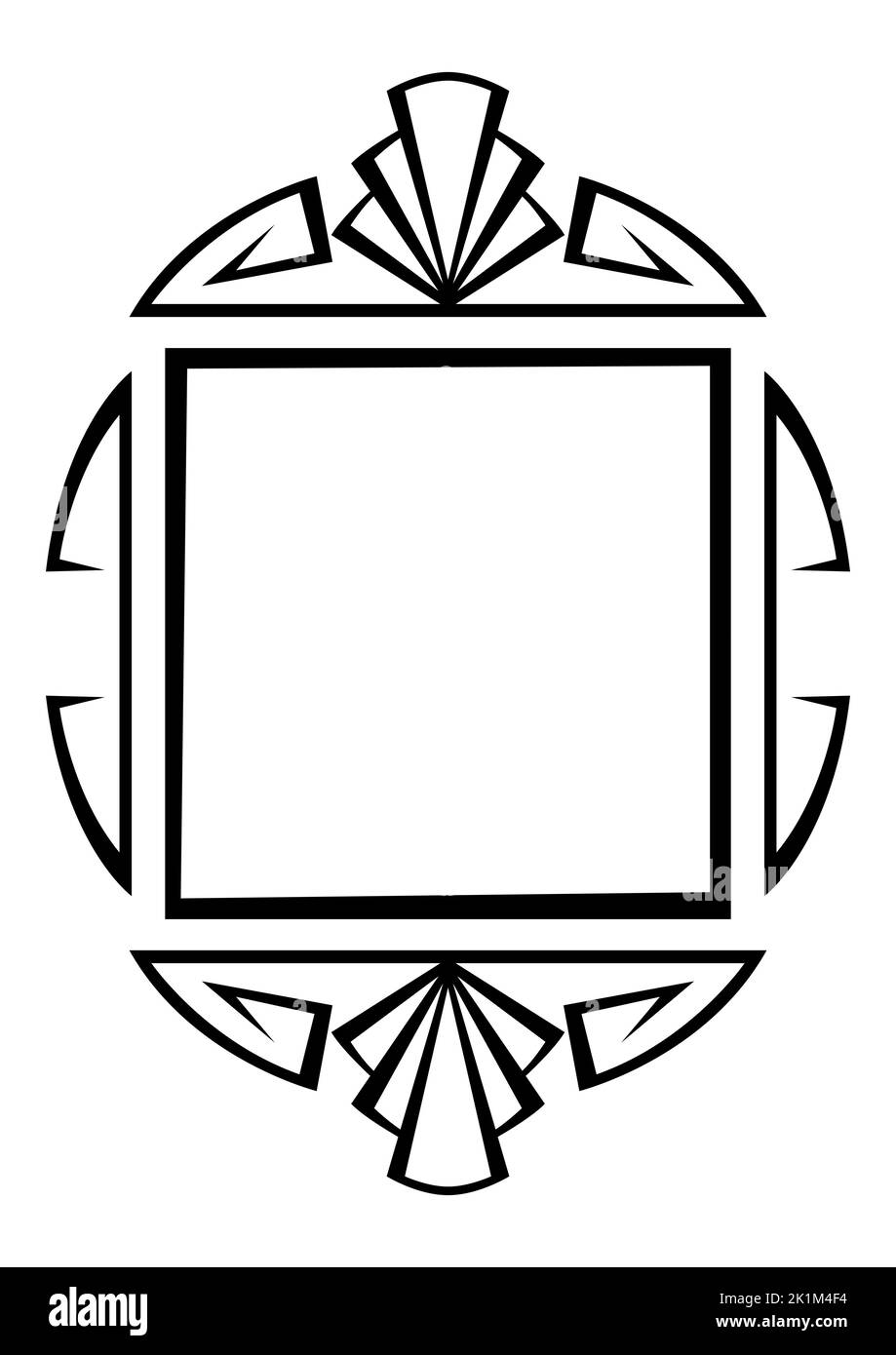 Frame with Art Deco ornament. Abstract element in vintage retro style