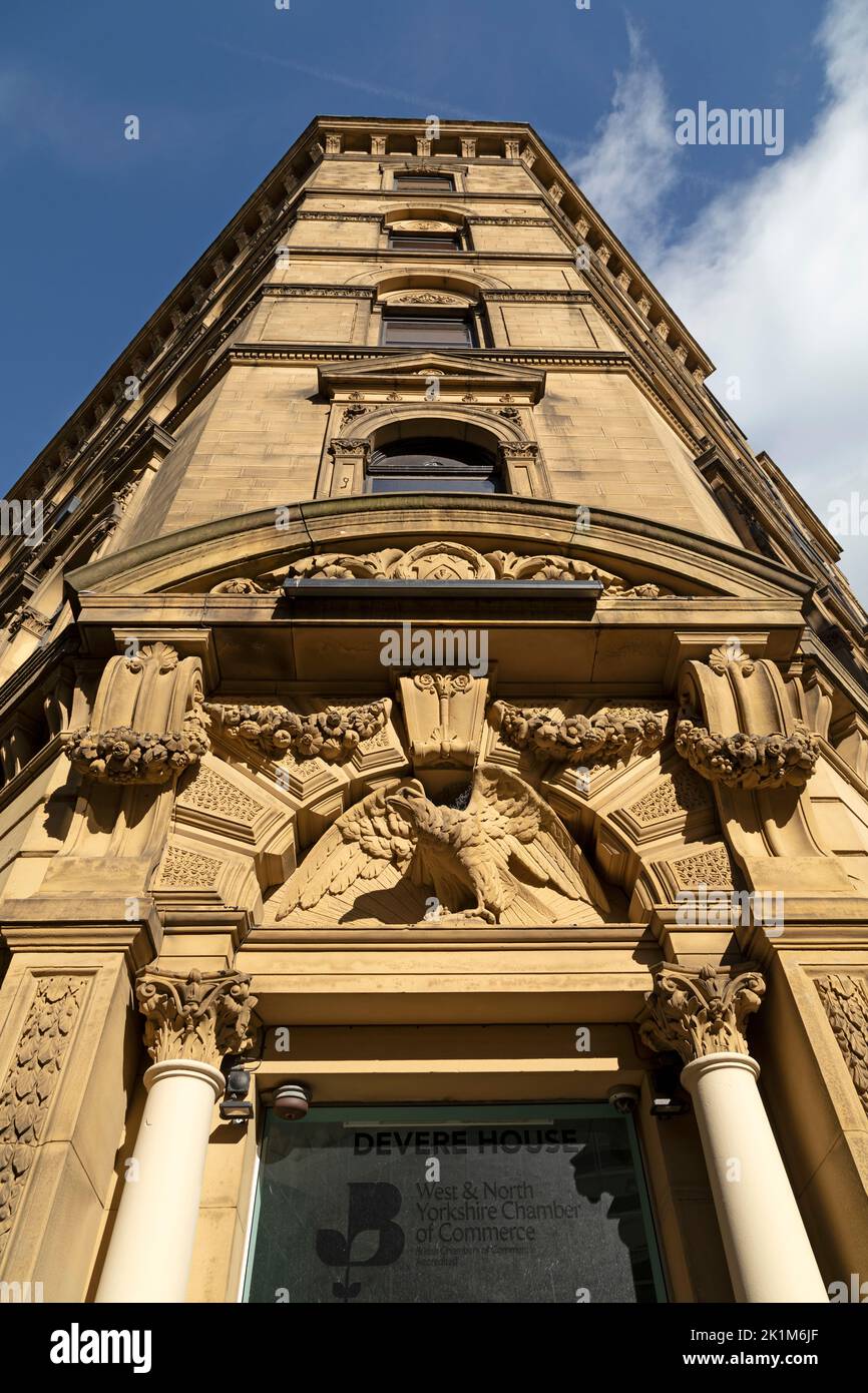 Devere House in the Little Germany district of Bradford, West Yorkshire. Designed by the architects Lockwood and Mawson, the listed building was built Stock Photo