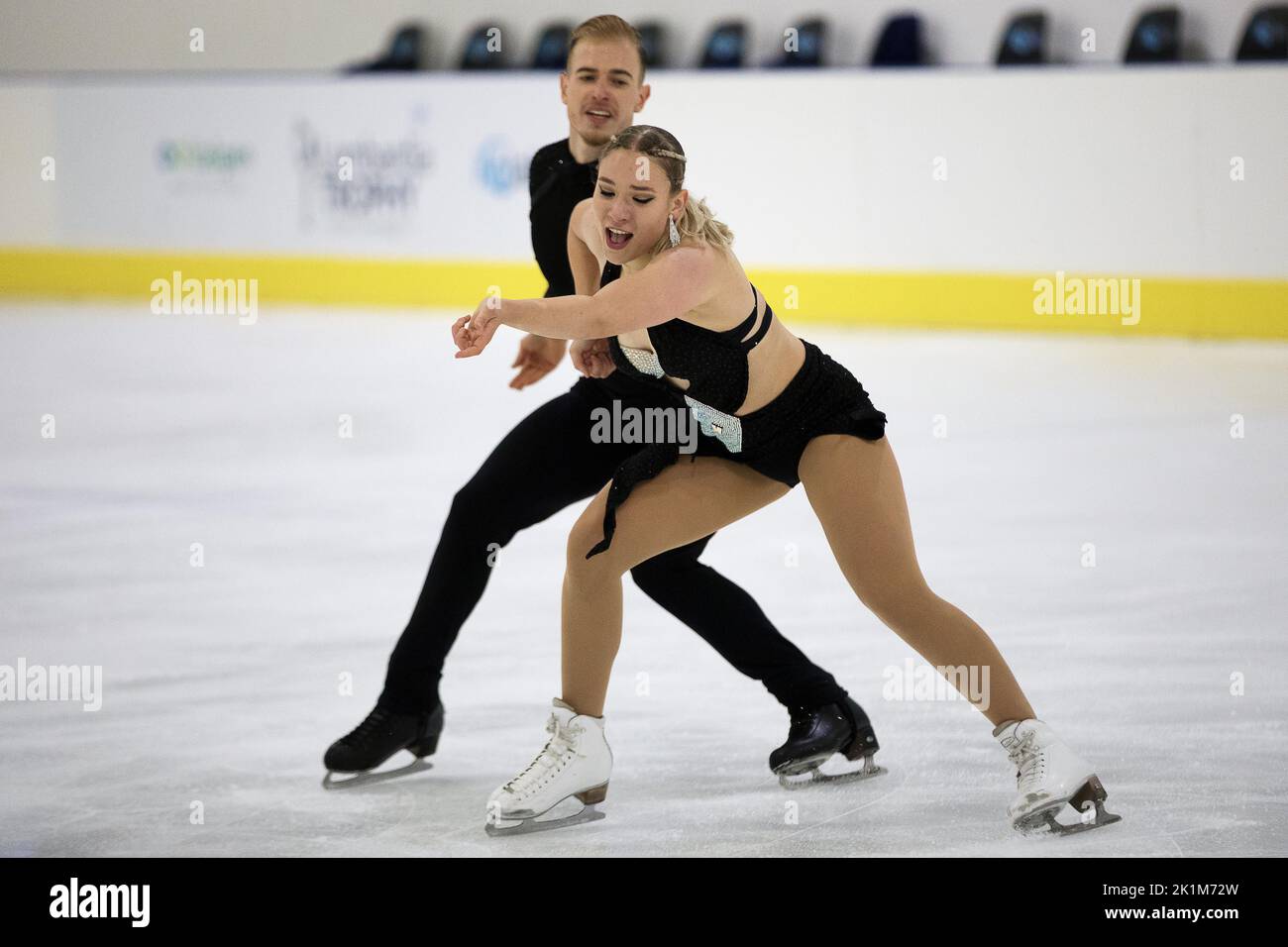 PalaGhiaccio IceLab, Bergamo, Italy, September 17, 2022, Natalie TASCHLEROVA / Filip TASCHLER (Cze), ice dance rhythm dance  during  2022 ISU Challenger Series Figure Skating - Ice Sports Stock Photo