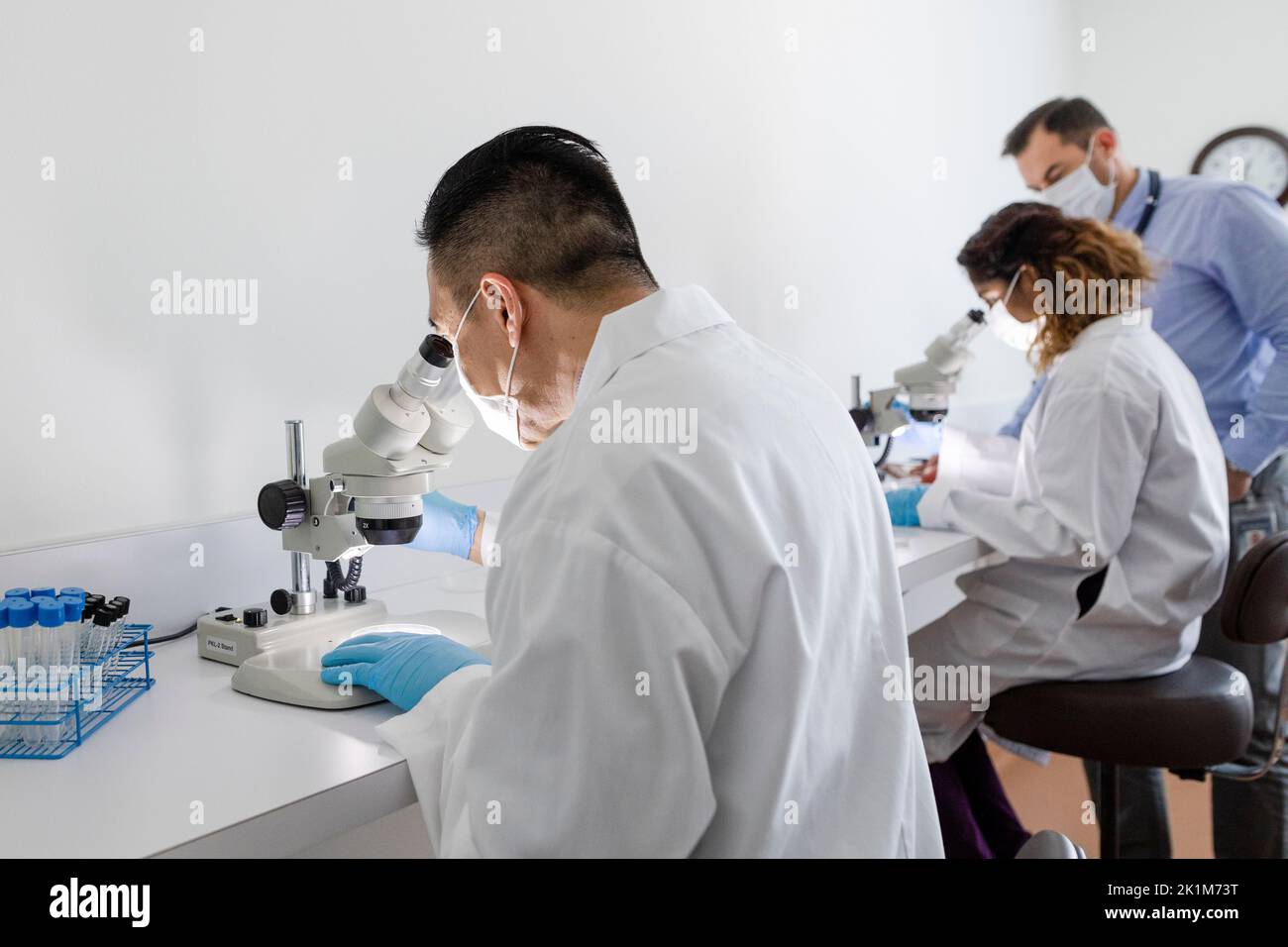 Scientist using microscope hi-res stock photography and images - Alamy