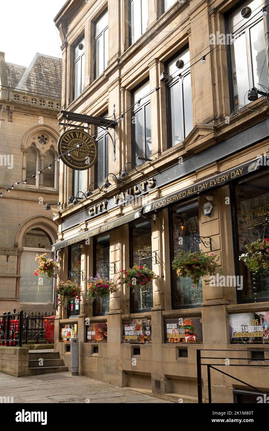 The City Vaults pub on Hustlergate in Bradford, West Yorkshire. The pub