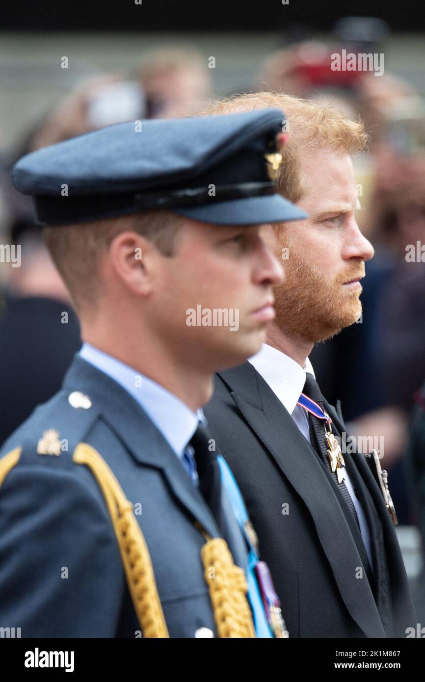 London, UK. 19th Sep, 2022. Prince of Wales, Britain Prince Harry, Duke ...