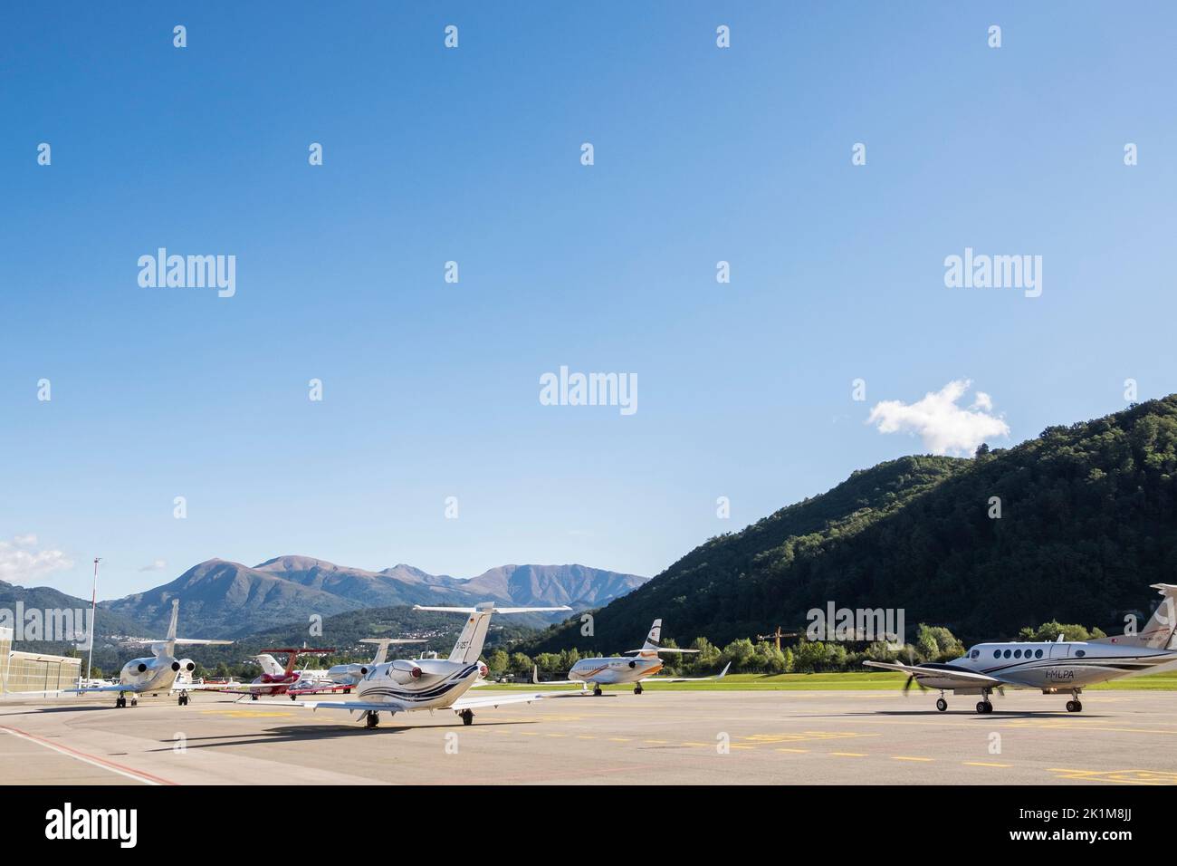 Switzerland, Canton Ticino, Lugano, Agno Airport Stock Photo Alamy