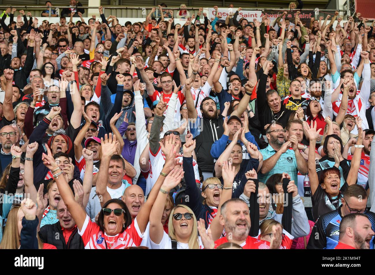 St. Helens, England -17th September 2022 - St. Helens fans. Rugby ...