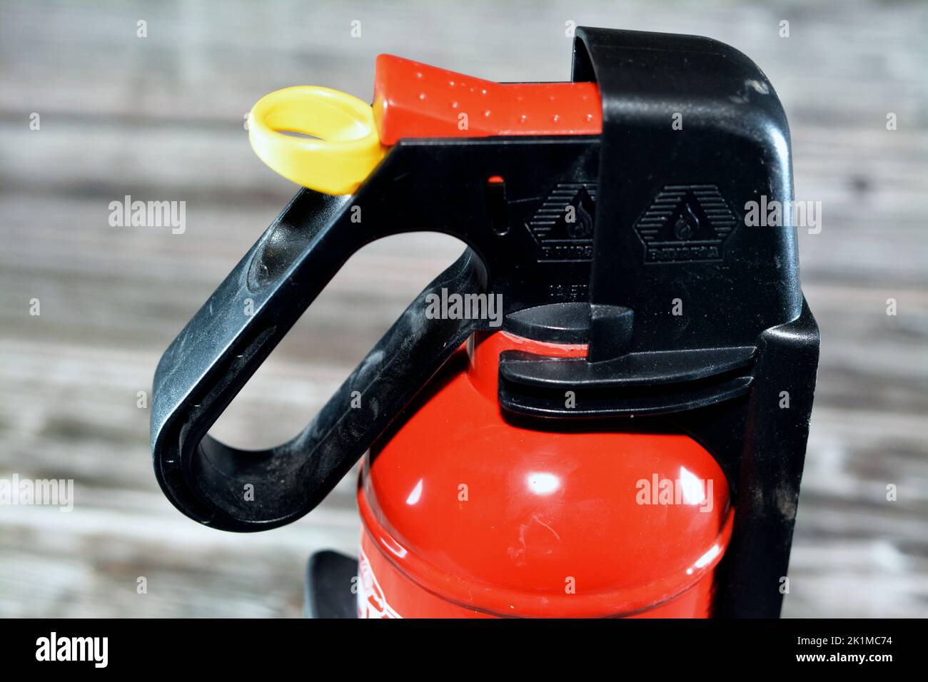 Cairo, Egypt, August 24 2022 Bavaria Tigra Fire Extinguisher 1