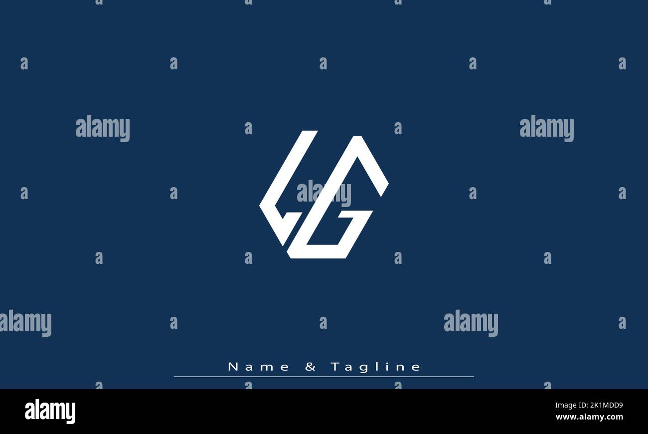 Alphabet letters Initials Monogram logo LG , GL Stock Vector
