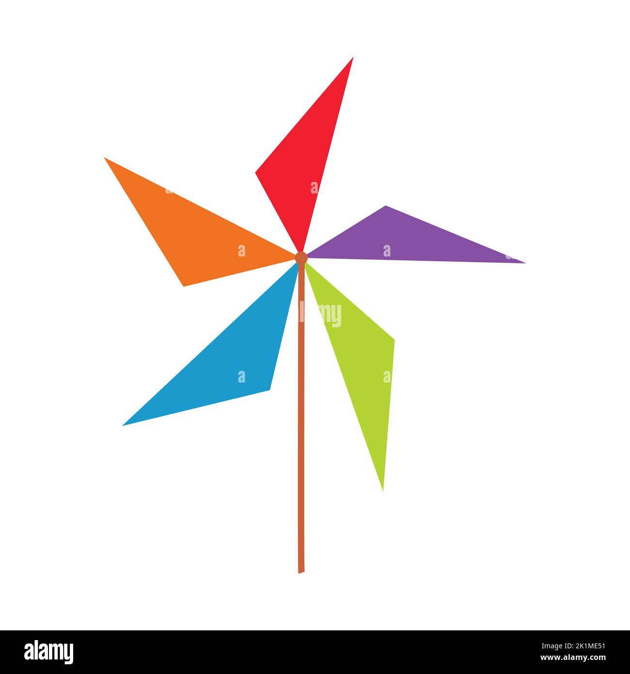 A simple clip art of a colorful windmill isolated on a white background ...