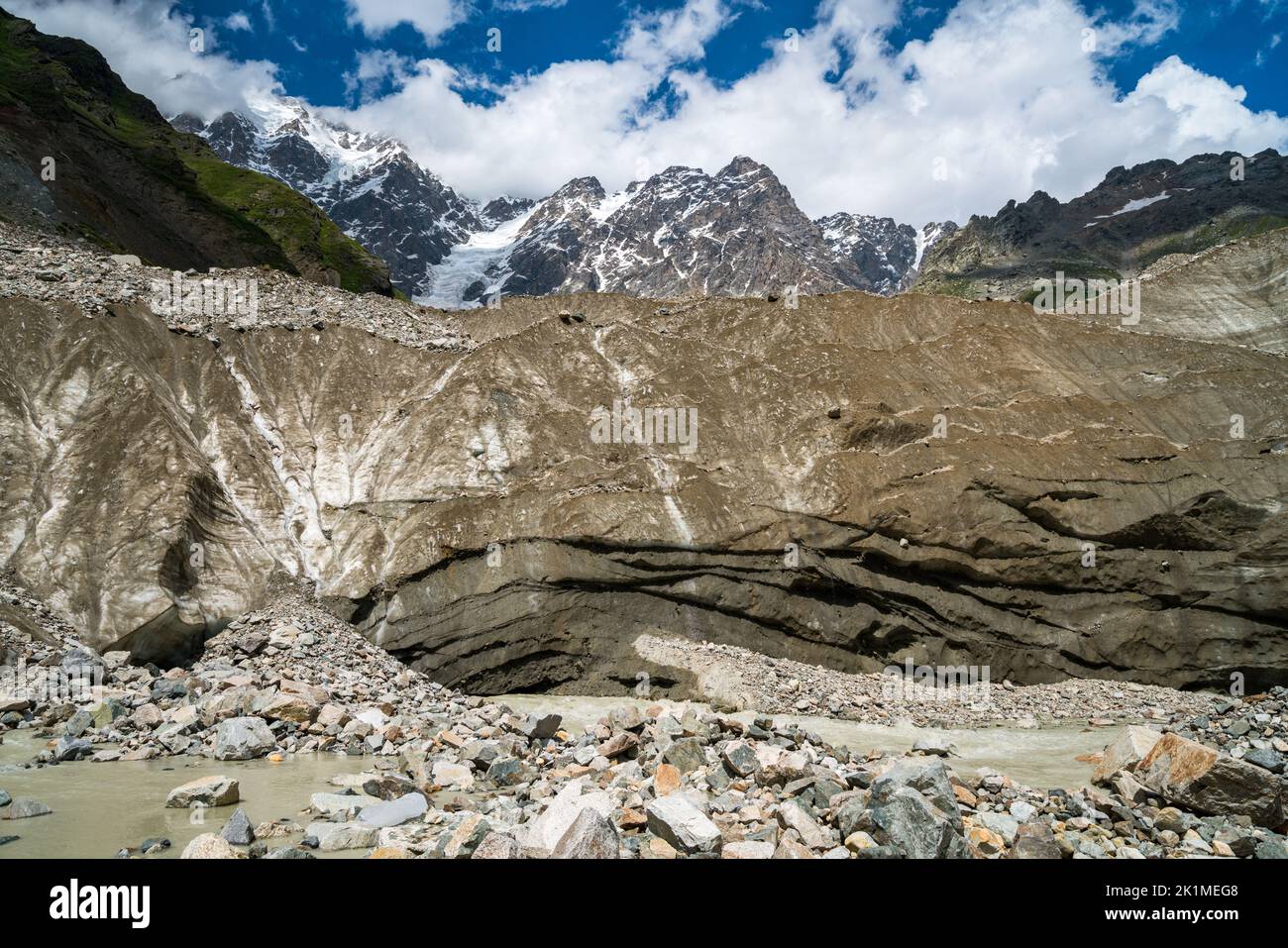 Shkhara glacier, Svaneti, Georgia Stock Photo