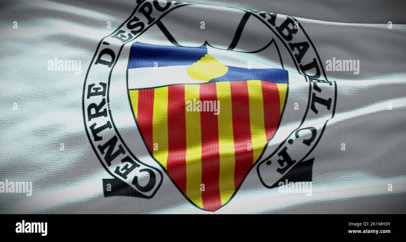 Barcelona, Spain - 17 September 2022: CE Sabadell FC football club, soccer team logo. 3D illustration, Illustrative Editorial. Stock Photo