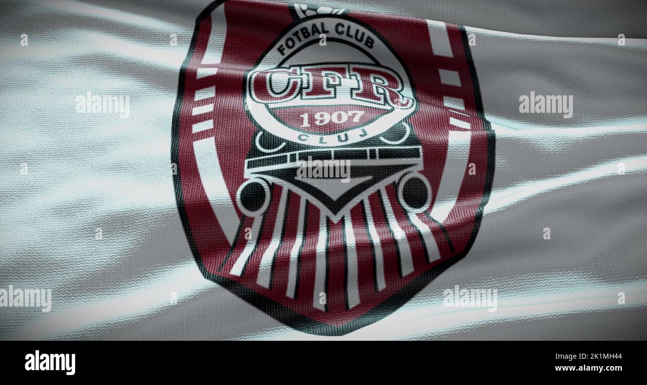 Barcelona, Spain - 17 September 2022: CFR Cluj FC football club, soccer team logo. 3D illustration, Illustrative Editorial. Stock Photo