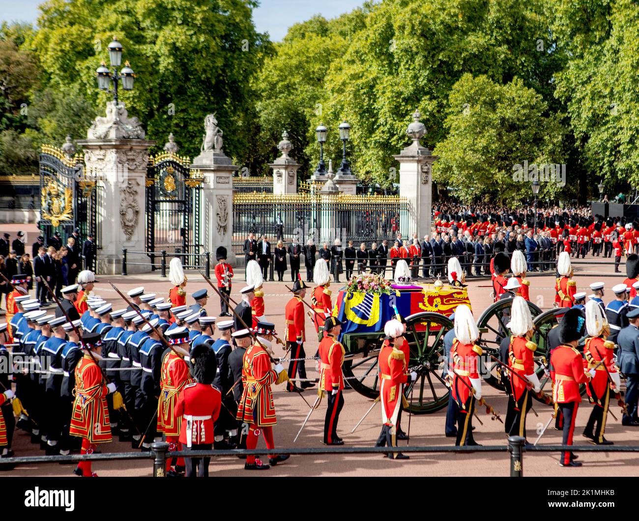 The Coffin of Queen Elizabeth II, is transported on the State Gun