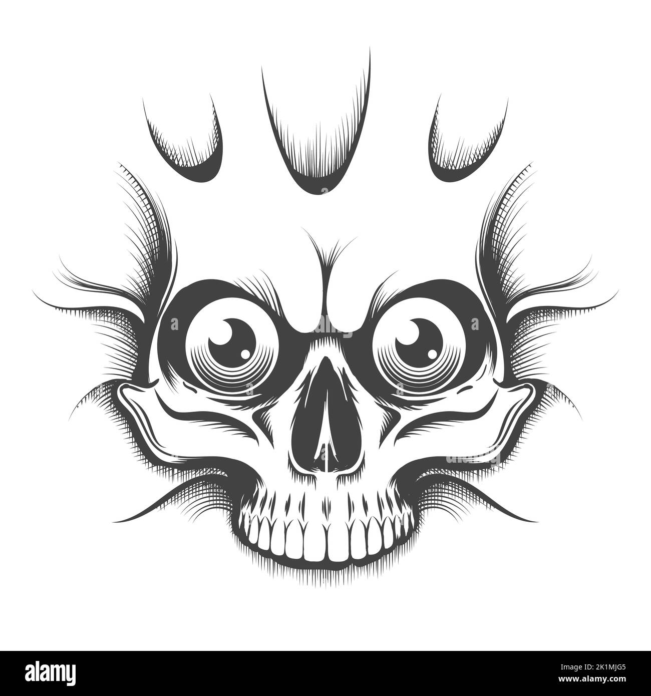 Human Skull Design Template. Vector illustration Isolated on White Background Stock Vector