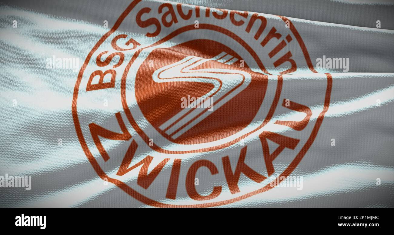 Barcelona, Spain - 17 September 2022: Sachsenring Zwickau FC football club, soccer team logo. 3D illustration, Illustrative Editorial. Stock Photo