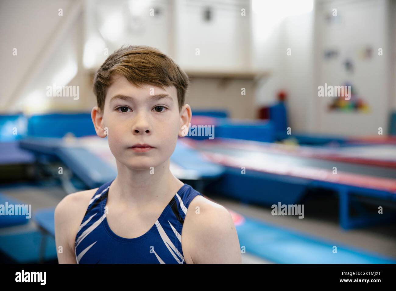 Portrait of male gymnast in gymnasium Stock Photo Alamy