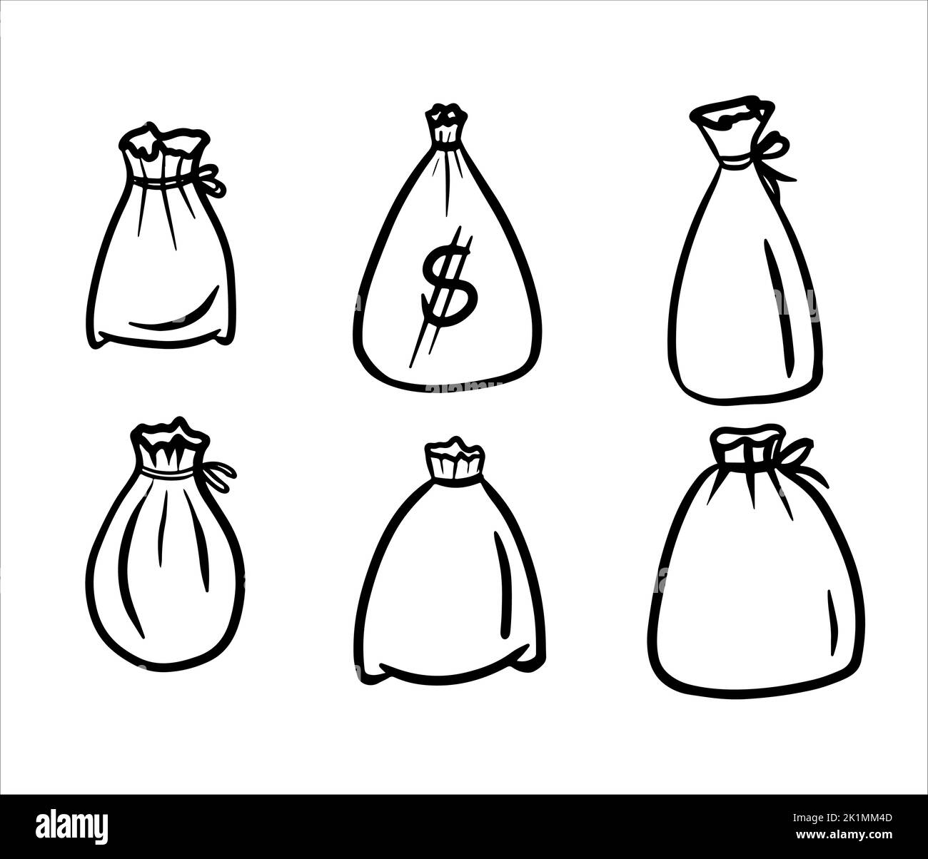 Set of money bags. Line art Stock Vector Image & Art Alamy