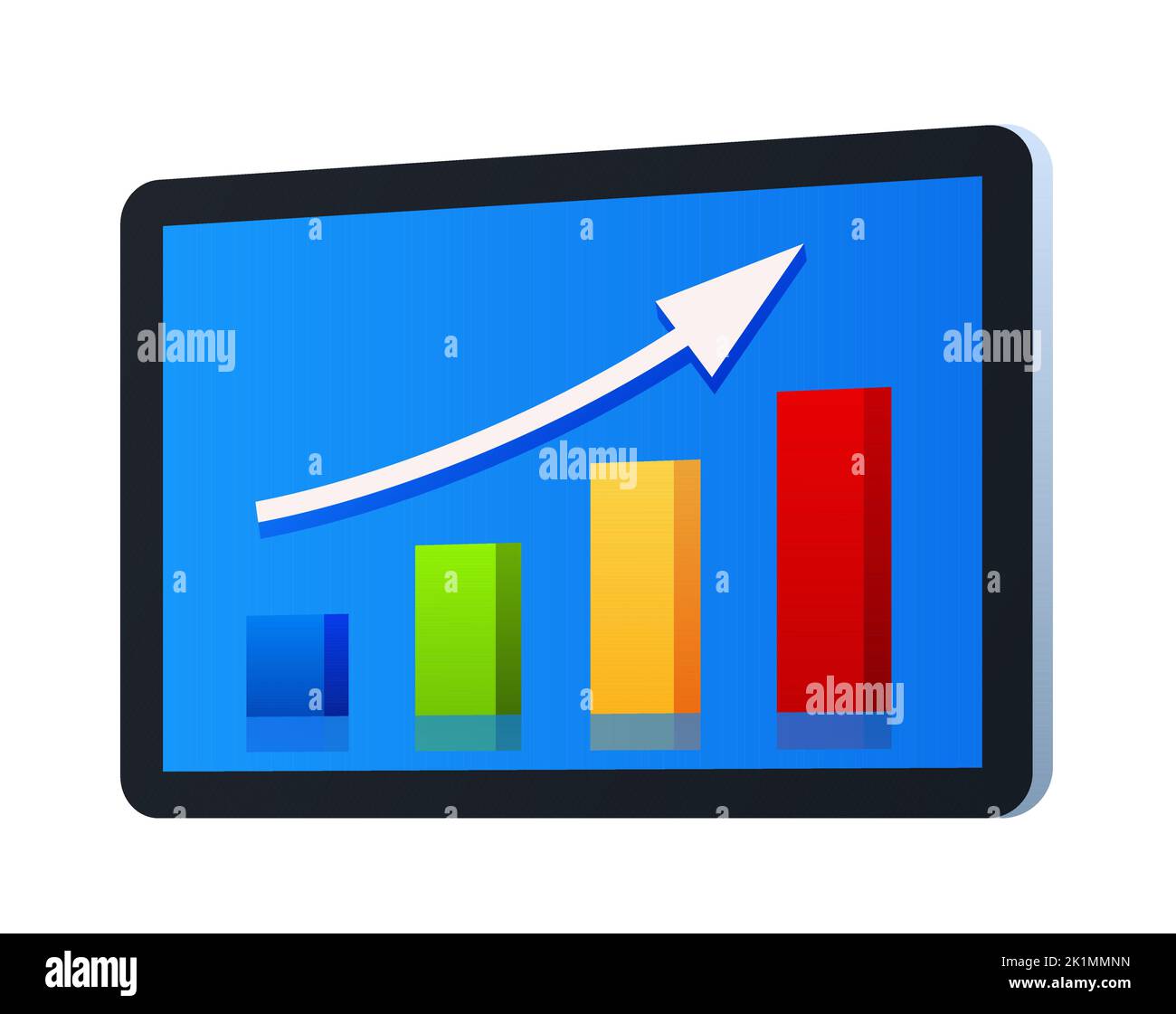 Growth statistics - modern flat design style single isolated image Stock Vector