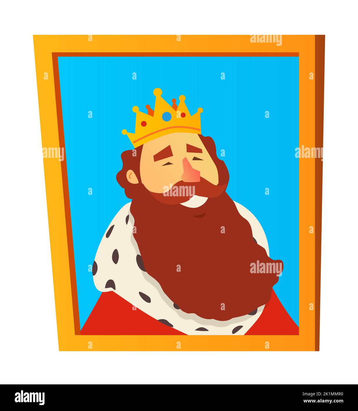 King portrait - modern flat design style single isolated image Stock Vector