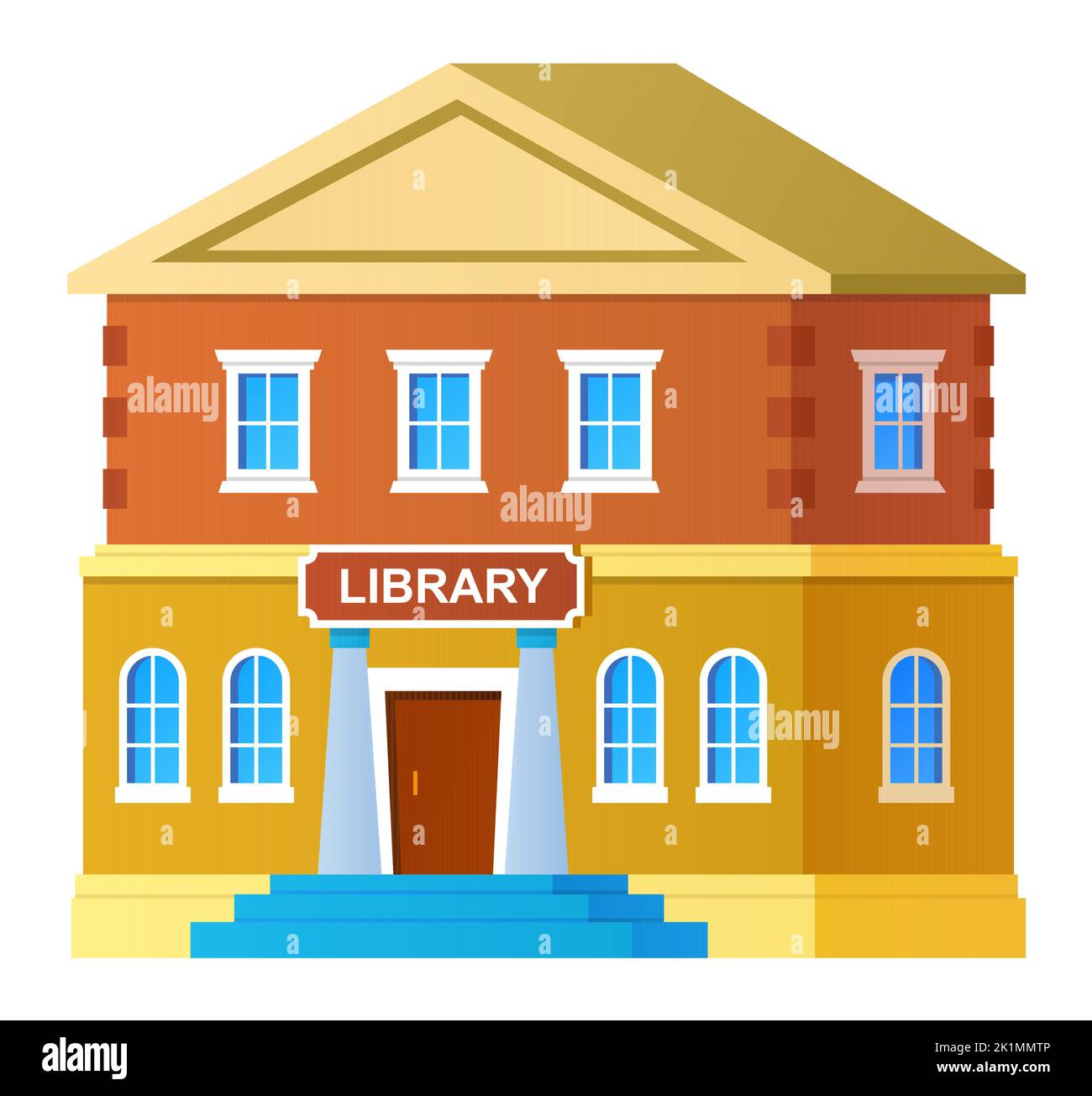 Library - modern flat design style single isolated image Stock Vector