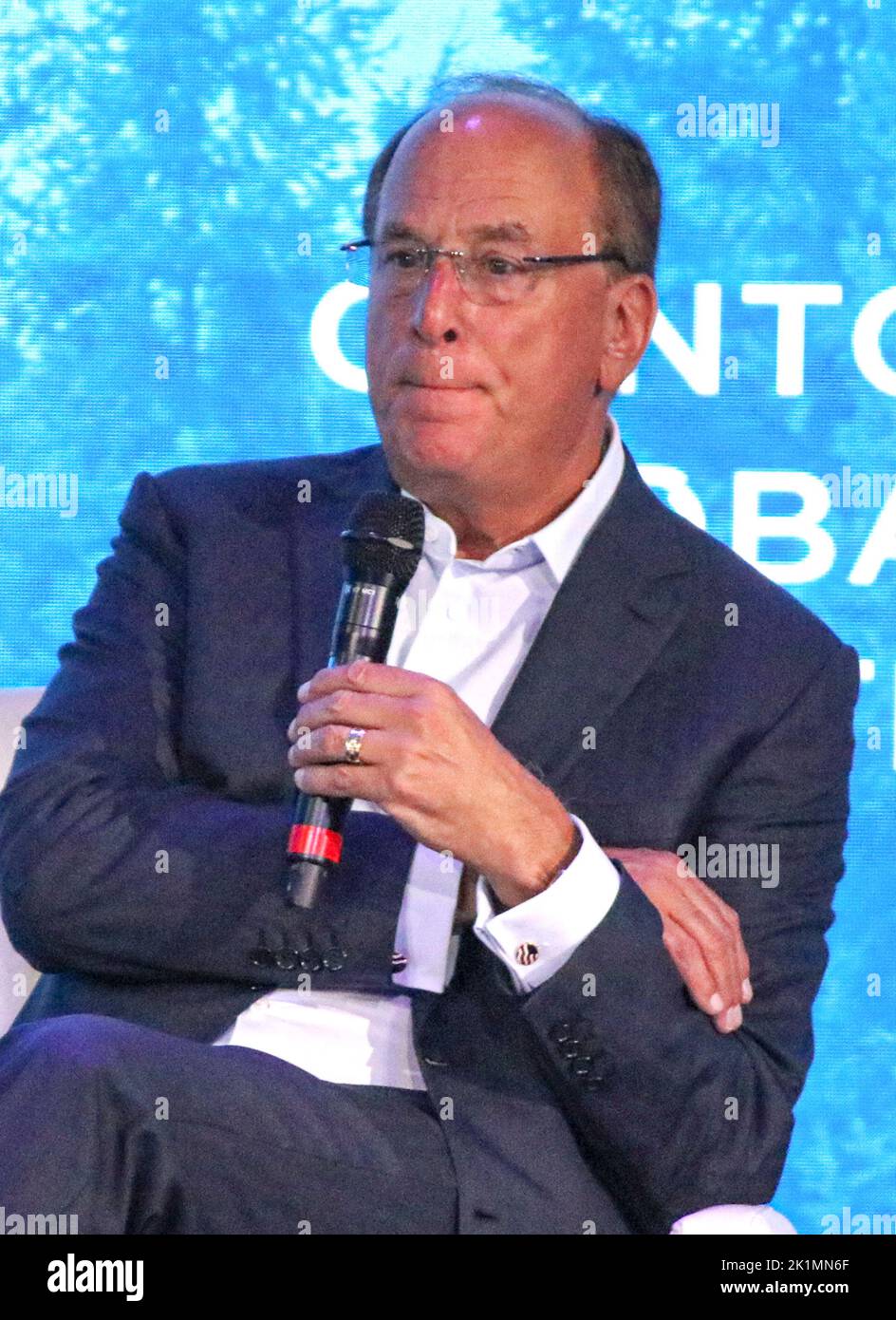 New York, NY, USA. 19th Sep, 2022. Larry Fink at the Open Plenary Session: Getting Unstuck during the 2022 Clinton Global Initiative in New York City on September 19, 2022. Credit: Katie Godowski/Media Punch/Alamy Live News Stock Photo