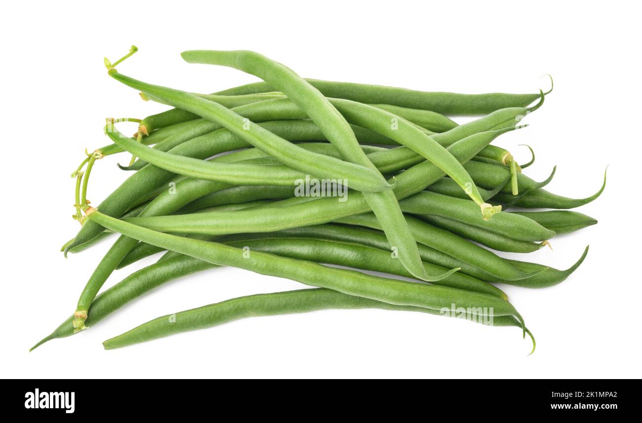 Green beans group isolated on white background Stock Photo