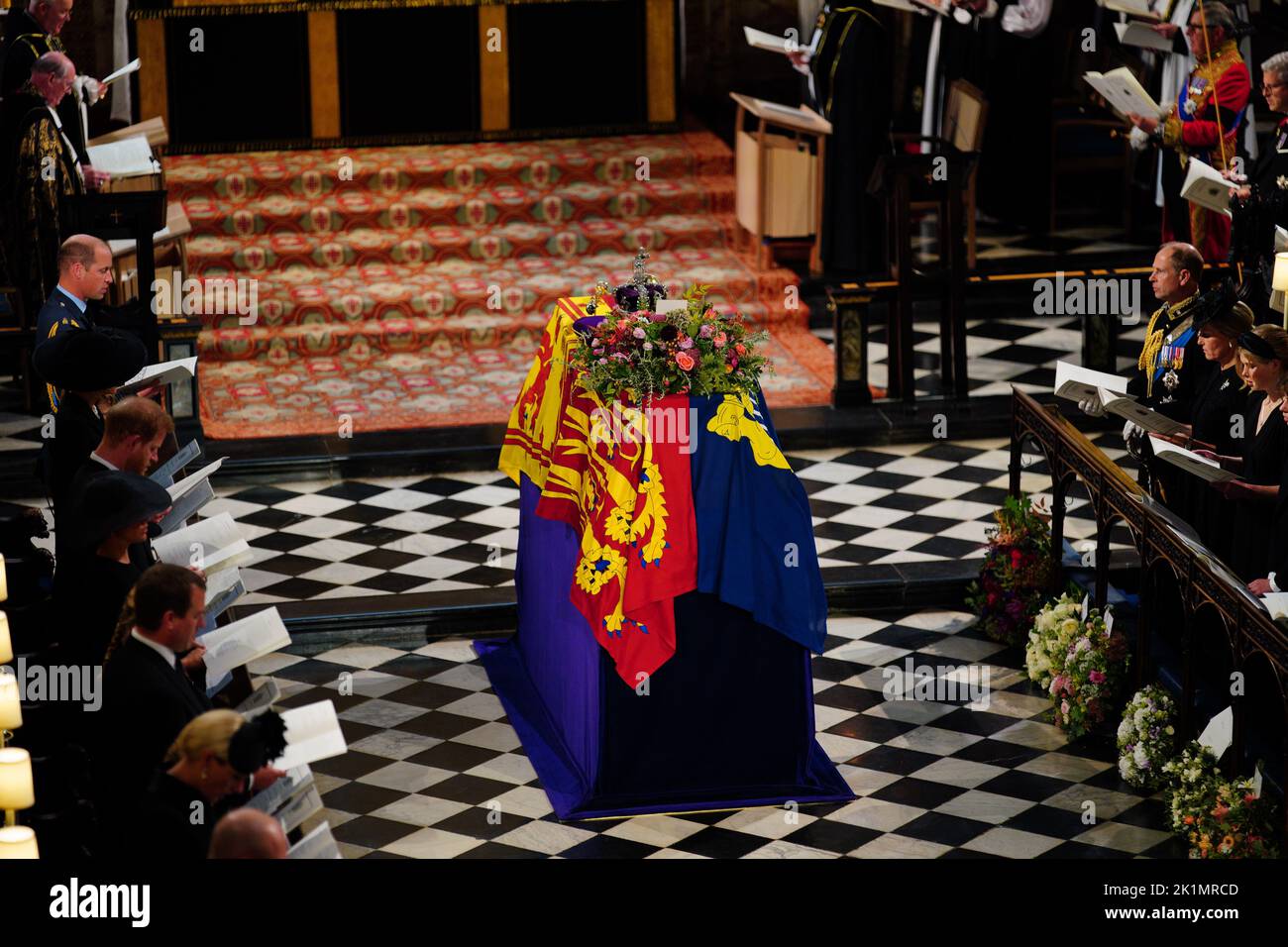 Members of the royal family at the Committal Service for Queen