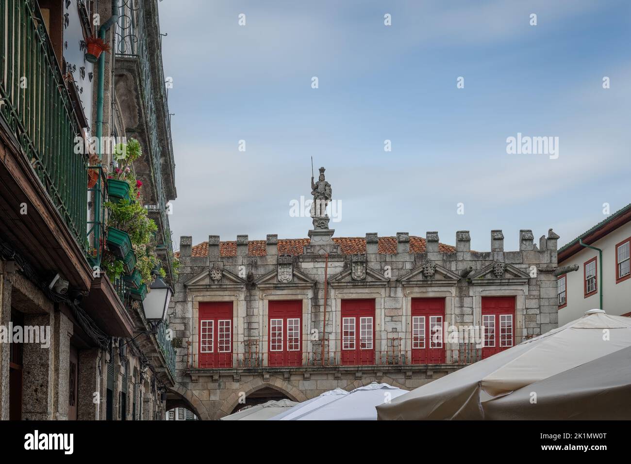Guimaraes Old Town Hall at Largo da Oliveira - Guimaraes, Portugal Stock Photo