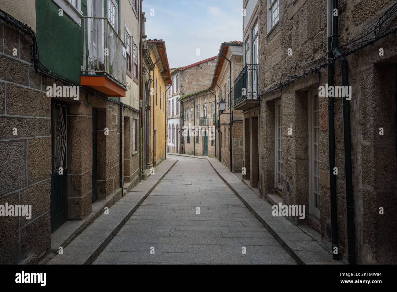 Medieval Santa Maria Street - city oldest street - Guimaraes, Portugal Stock Photo