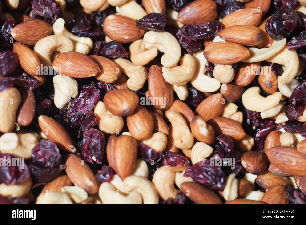 close up of many mixed nuts Stock Photo