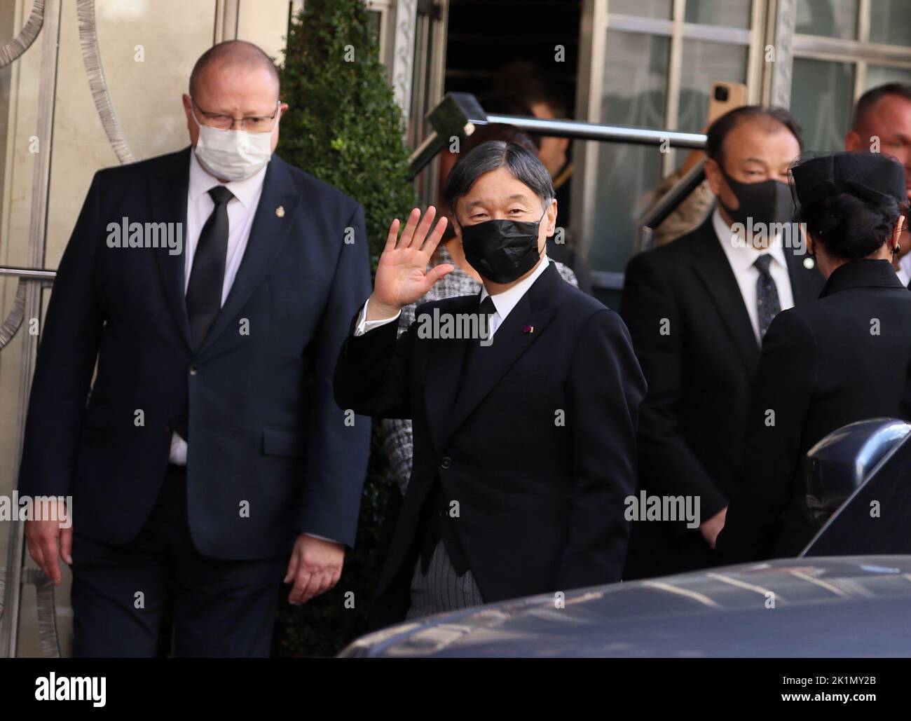 Emperor Naruhito of Japan arrives at Claridge's five star hotel in