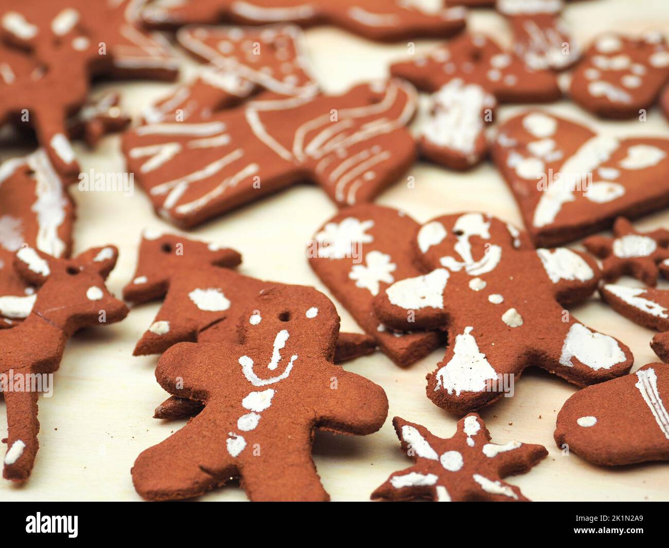 Full Frame Shot Of Gingerbread Cookies Stock Photo