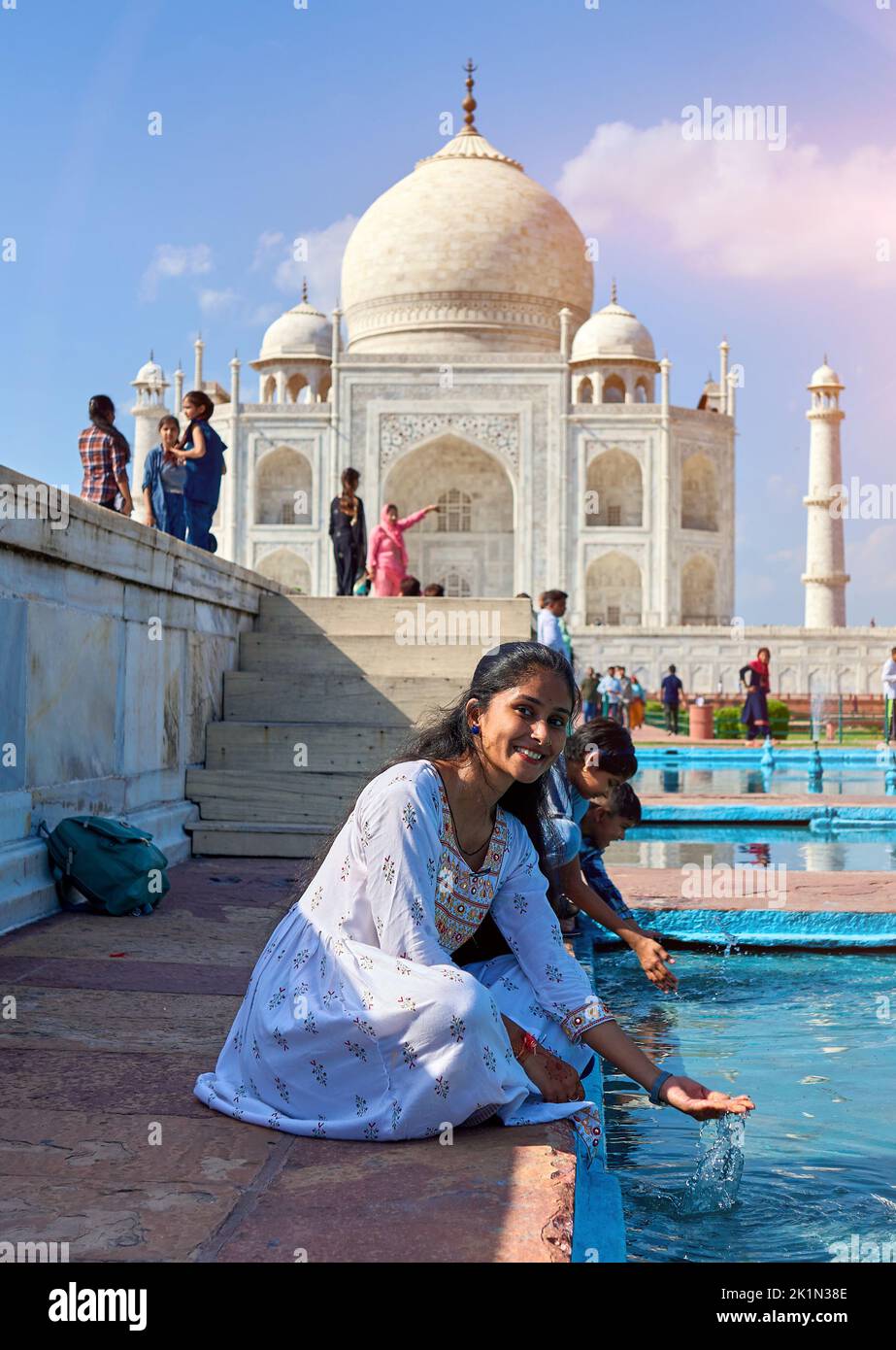 Asian Woman Posing Over Taj Mahal Stock Photo 1530578465  Shutterstock