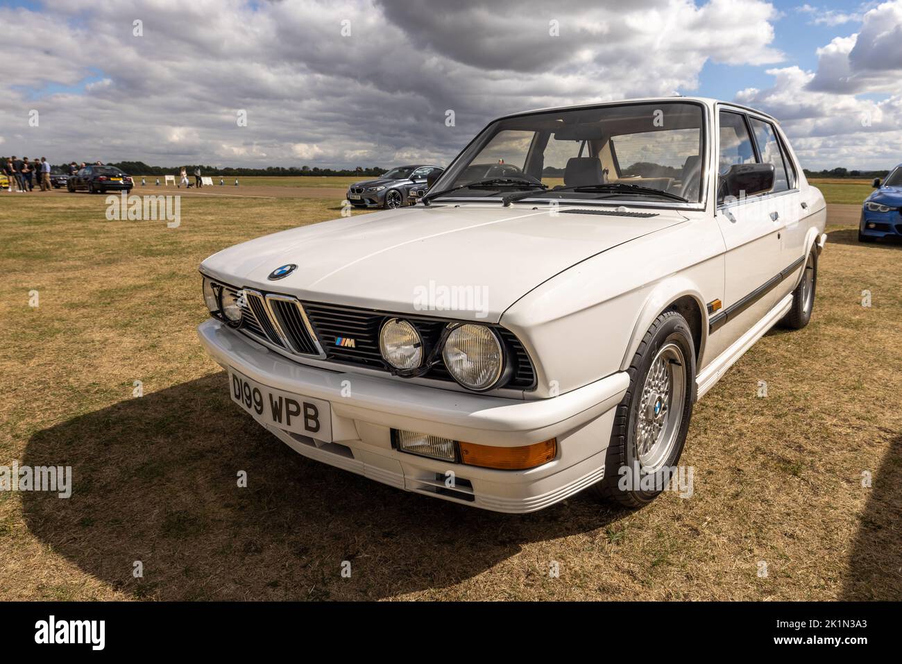 1986 BMW M535i ‘D199 WPB’ on display at the Bicester Heritage Scramble celebrating 50 years of BMW M Stock Photo